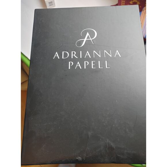 Adrianna Papell Saida Heels Sandals Net Sz 9.5 Silver Open Toe New in Box - Picture 6 of 6